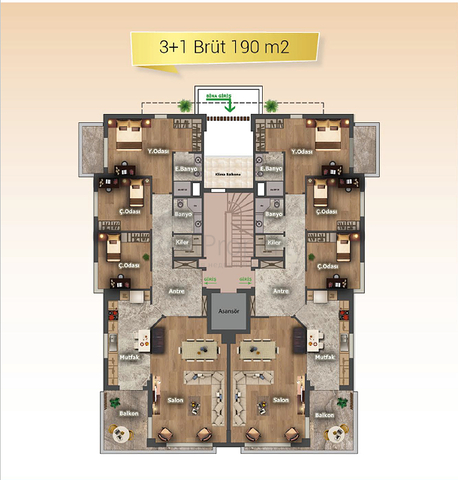Neuer Komplex mit 3+1-Wohnungen im Stadtteil Doshemealta  