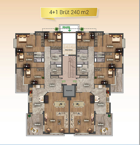 Neuer Komplex mit 3+1-Wohnungen im Stadtteil Doshemealta  
