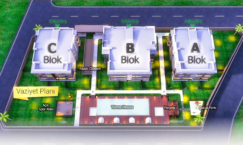Neuer Komplex mit 3+1-Wohnungen im Stadtteil Doshemealta  