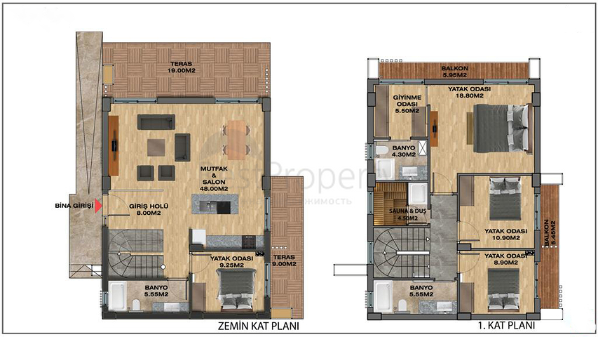 Villen in der Nachbarschaft von Chamyuva , Kemer - Antalya .