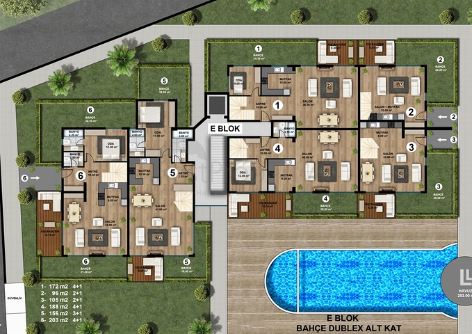 Neue Wohnanlage mit reicher Infrastruktur im Bezirk Lara