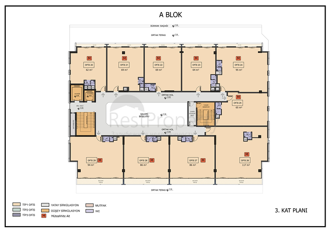 Bürofläche im Zentrum von Antalya  Bürofläche im Zentrum von Antalya