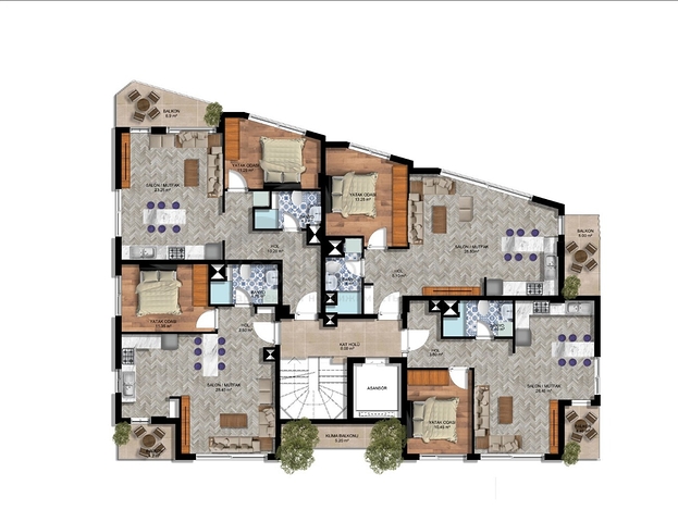 4+1 Wohnungen in der Wohngegend Persimmon - Antalya