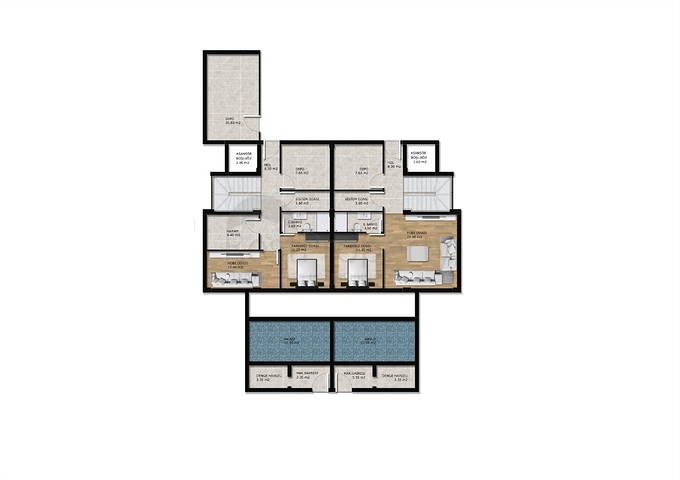 Villen mit 6+2 Grundrissen in Altyntas - Antalya 