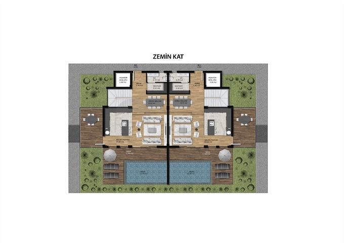 Villen mit 6+2 Grundrissen in Altyntas - Antalya 