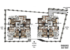 Apartments mit 2+1 , 4+1 und 5+1 Duplex im Zentrum von Antalya 