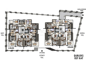 Apartments mit 2+1 , 4+1 und 5+1 Duplex im Zentrum von Antalya 