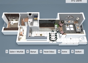 Apartments mit 2+1 , 4+1 und 5+1 Duplex im Zentrum von Antalya 