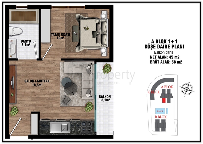 Investitionsprojekt im Wohnbezirk Altyntasch - Antalya 