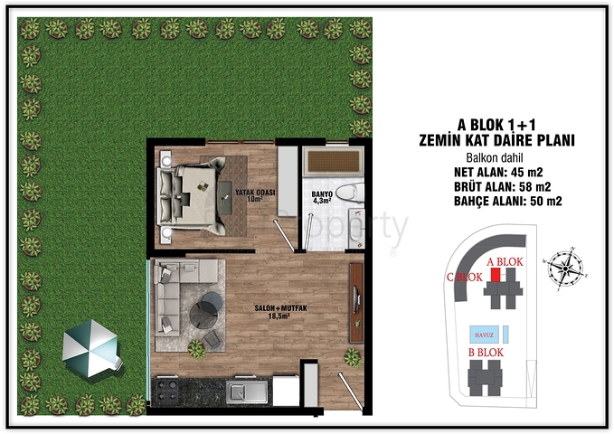 Investitionsprojekt im Wohnbezirk Altyntasch - Antalya 