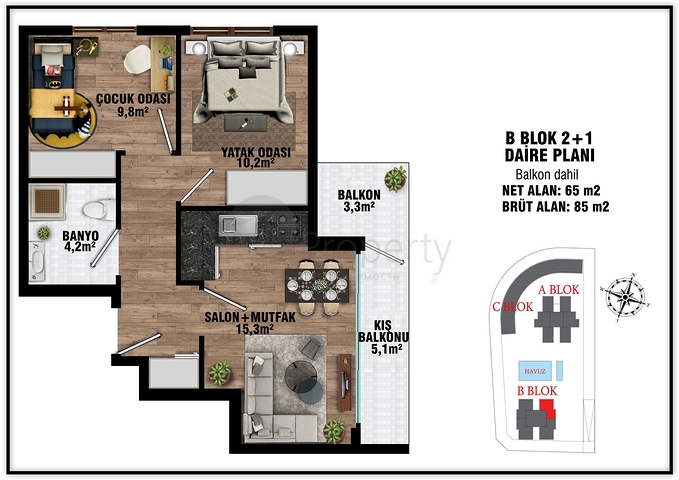 Investitionsprojekt im Wohnbezirk Altyntasch - Antalya 