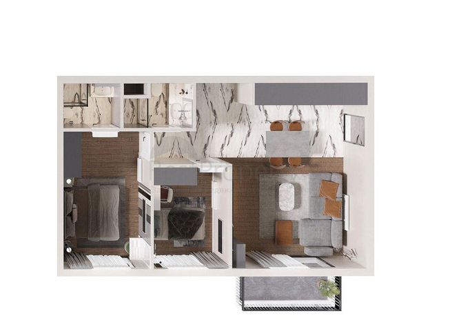 2+1-Apartments im Wohnbezirk Altyntasch - Antalya 