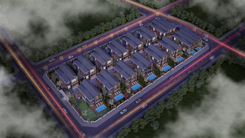 Komplex von 4+1-Villen im Stadtteil Deszemealty - Antalya