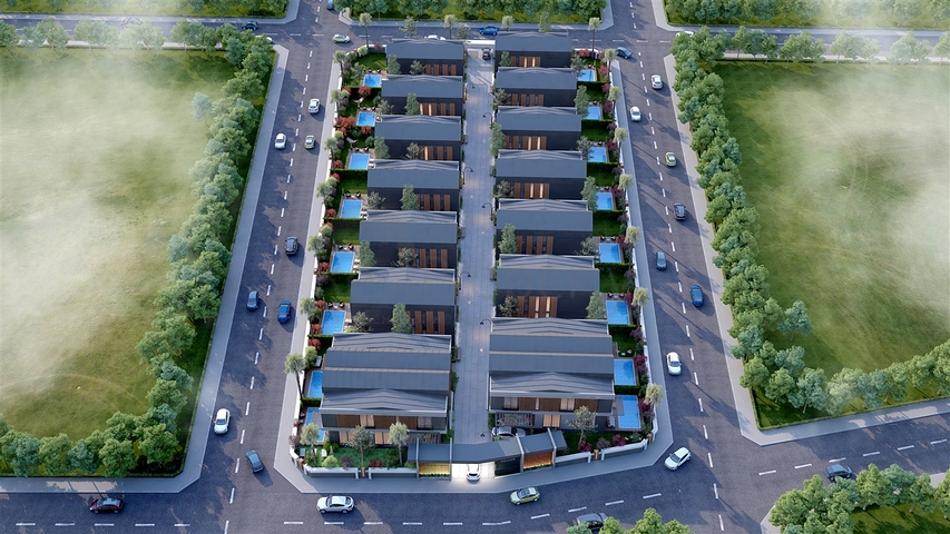 Komplex von 4+1-Villen im Stadtteil Deszemealty - Antalya