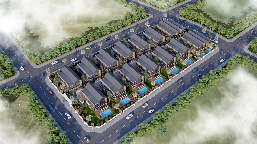 Komplex von 4+1-Villen im Stadtteil Deszemealty - Antalya