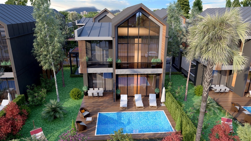 Komplex von 4+1-Villen im Stadtteil Deszemealty - Antalya