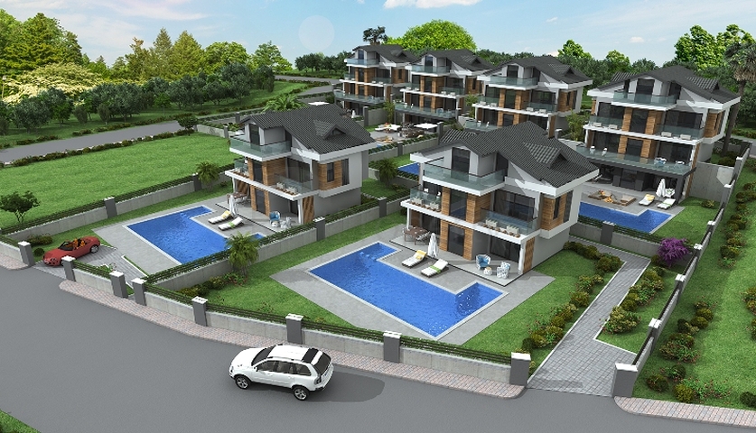 4+1-Villa in einer günstig gelegenen Gegend von Fethiye