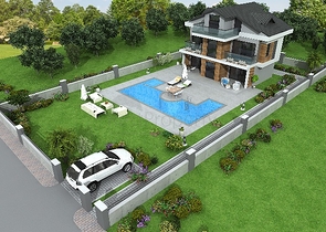 4+1-Villa in einer günstig gelegenen Gegend von Fethiye