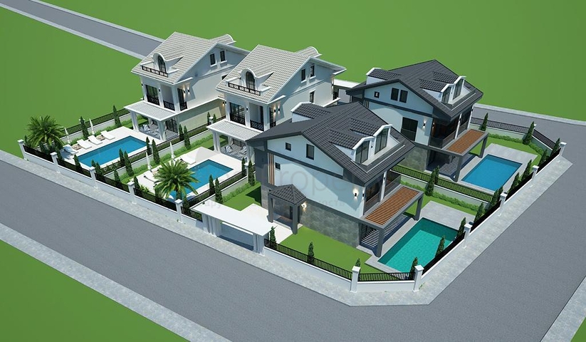 Villa mit 5+1 Grundriss in Fethiye 