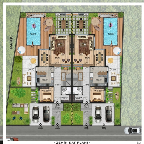 3-stöckige Villa mit 5+1 Grundriss im Stadtteil Doshemealty - Antalya 