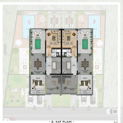 3-stöckige Villa mit 5+1 Grundriss im Stadtteil Doshemealty - Antalya 