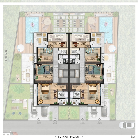 3-stöckige Villa mit 5+1 Grundriss im Stadtteil Doshemealty - Antalya 