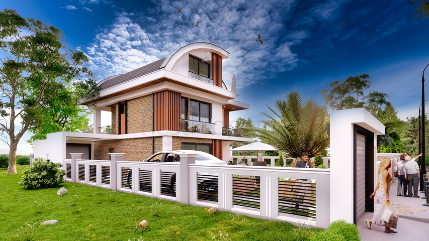 Villa mit 4+1 Grundriss, 800 m vom Meer entfernt in Belek 