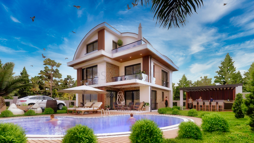 Villa mit 4+1 Grundriss, 800 m vom Meer entfernt in Belek 