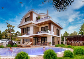 Villa mit 4+1 Grundriss, 800 m vom Meer entfernt in Belek 