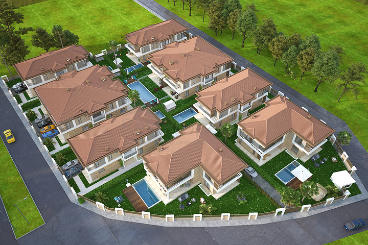 Villen in der prestigeträchtigen Gegend von Doshemealty - Antalya 