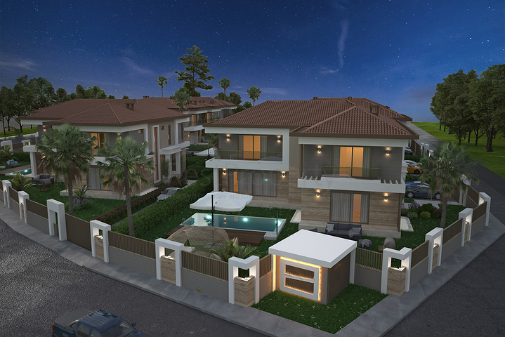 Villen in der prestigeträchtigen Gegend von Doshemealty - Antalya 