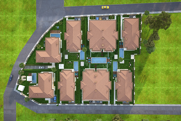 Villen in der prestigeträchtigen Gegend von Doshemealty - Antalya 