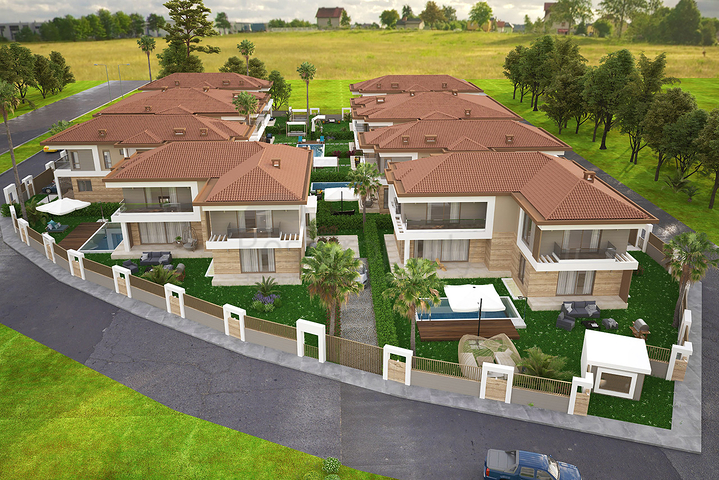 Villen in der prestigeträchtigen Gegend von Doshemealty - Antalya 