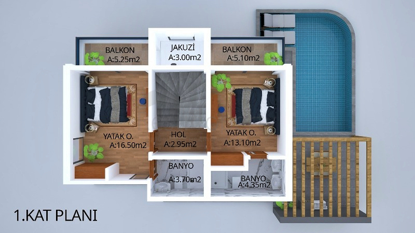 4+1-Villa im Bau im Stadtteil Fethiye 