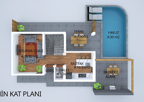 4+1-Villa im Bau im Stadtteil Fethiye 