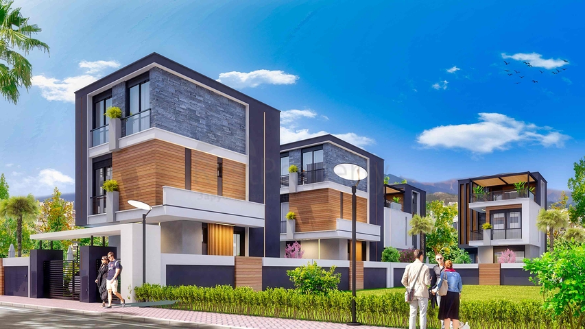 Villen in einem Komplex mit 4+1 Grundrissen in der Region Doshemealty - Antalya 