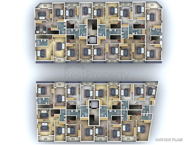 Wohnung Layout 1+1,2+1,3+1,4+1 im Bezirk Fethiye 