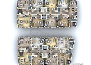 Wohnung Layout 1+1,2+1,3+1,4+1 im Bezirk Fethiye 
