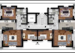 Apartment mit 2+1 Pool im Stadtteil Kepez - Antalya