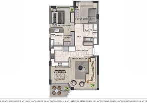Apartments mit 2+1 , 3+1 und 4+1 Duplex in Lara - Antalya 