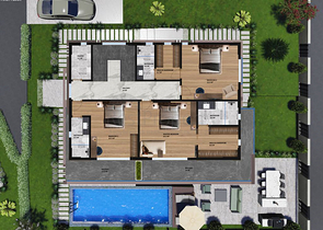 Investitionsprojekt einer 4+1-Villa in der Region Doshemealty - Antalya 