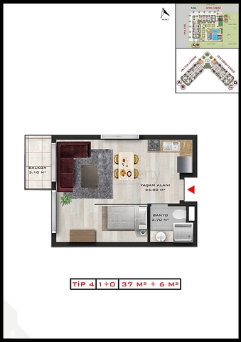 Investitionsprojekt im Wohnbezirk Altyntasch - Antalya