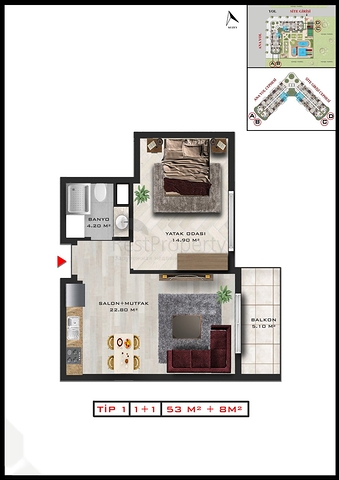 Investitionsprojekt im Wohnbezirk Altyntasch - Antalya