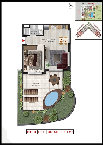 Investitionsprojekt im Wohnbezirk Altyntasch - Antalya