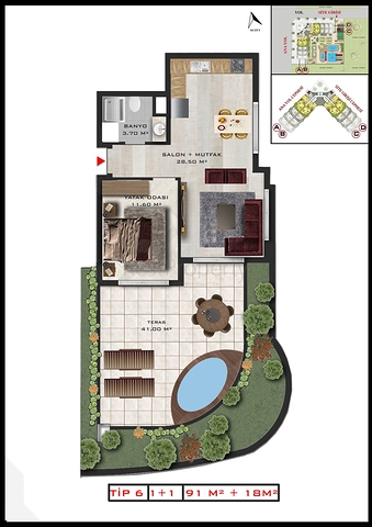 Investitionsprojekt im Wohnbezirk Altyntasch - Antalya