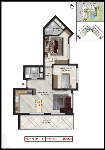 Investitionsprojekt im Wohnbezirk Altyntasch - Antalya