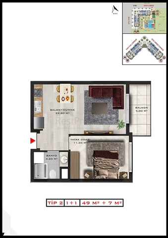 Investitionsprojekt im Wohnbezirk Altyntasch - Antalya