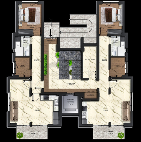 3+1-Apartments im Stadtteil Kepez - Antalya