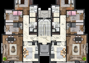 3+1-Apartments im Stadtteil Kepez - Antalya