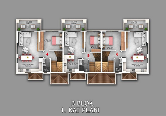 1+1 Wohnung in Fethiye - Antalya 
